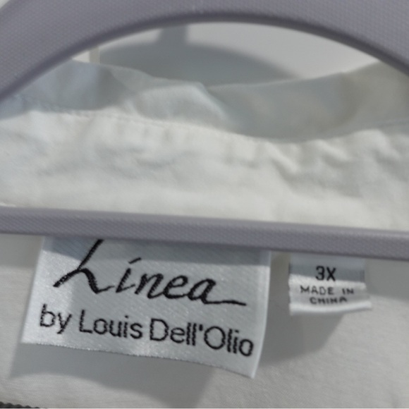 Linea Louis Dell’Olio Sz 3X White Button Front Shirt w/ Pocket Button Up - Picture 2 of 14